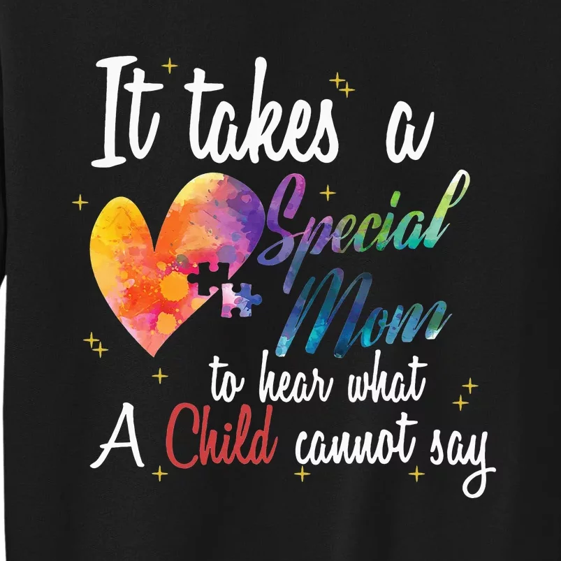 Mom Child Love Puzzle Inspirational Autism Awareness Gift Tall Sweatshirt