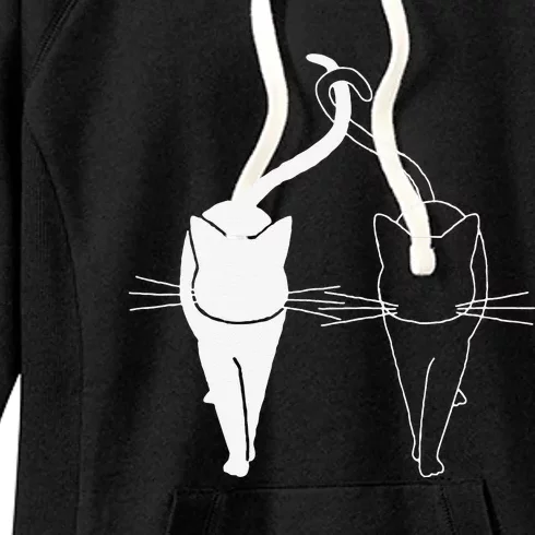 Meow Cat Love Meow Kitty Funny Cats Mom And Cat Dad Women's Fleece Hoodie