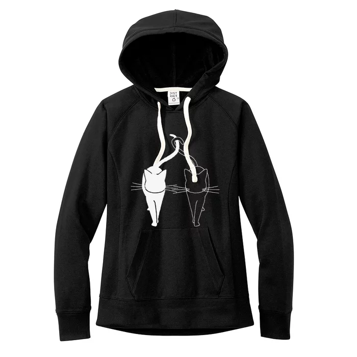 Meow Cat Love Meow Kitty Funny Cats Mom And Cat Dad Women's Fleece Hoodie