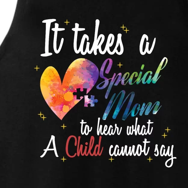 Mom Child Love Puzzle Inspirational Autism Awareness Gift Ladies Tri-Blend Wicking Tank