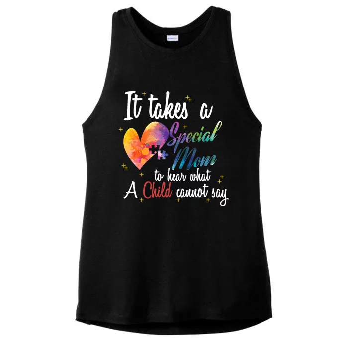 Mom Child Love Puzzle Inspirational Autism Awareness Gift Ladies Tri-Blend Wicking Tank