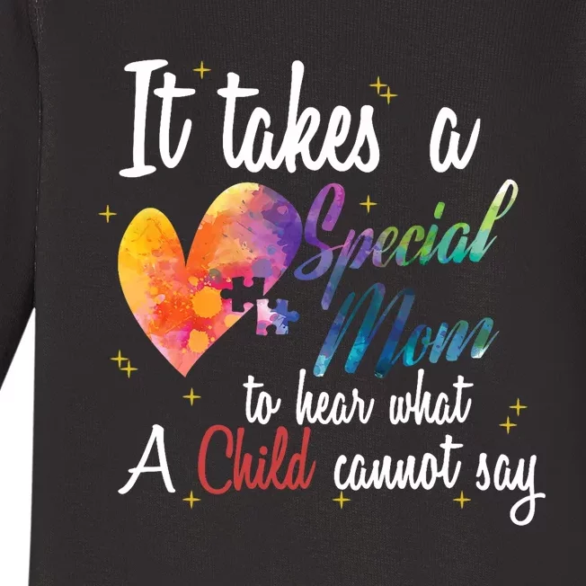 Mom Child Love Puzzle Inspirational Autism Awareness Gift Baby Long Sleeve Bodysuit