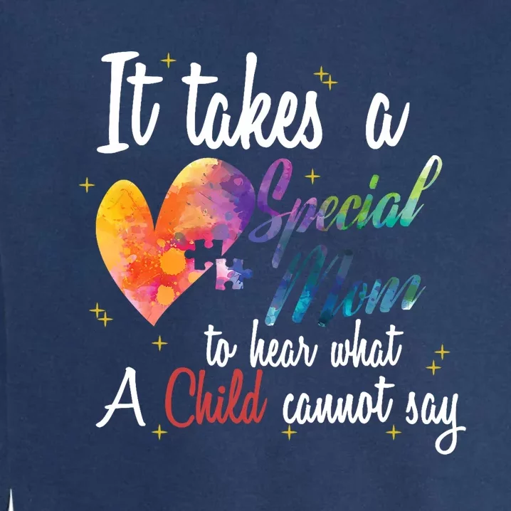 Mom Child Love Puzzle Inspirational Autism Awareness Gift Garment-Dyed Sweatshirt