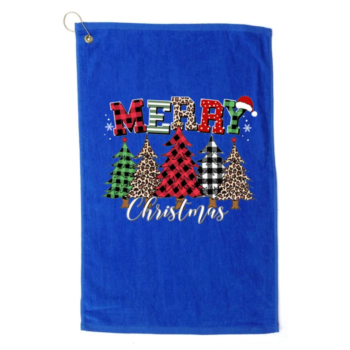 Merry Christmas Leopard Buffalo Red Plaid Platinum Collection Golf Towel