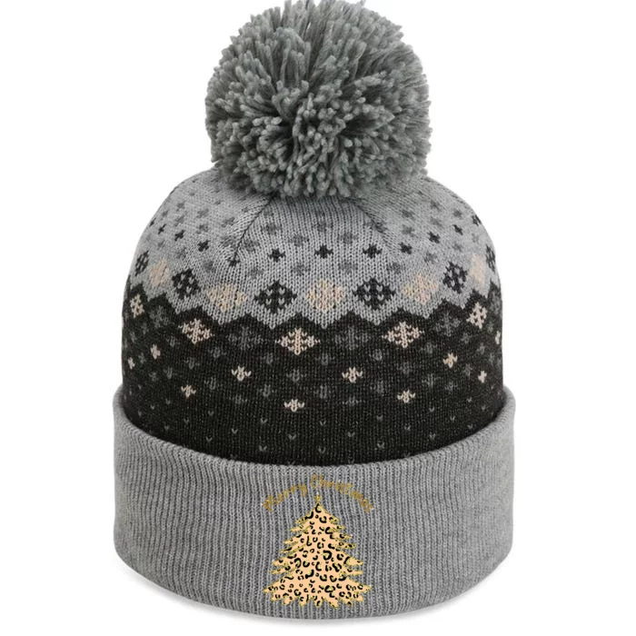 Merry Christmas Leopard Tree Holiday The Baniff Cuffed Pom Beanie