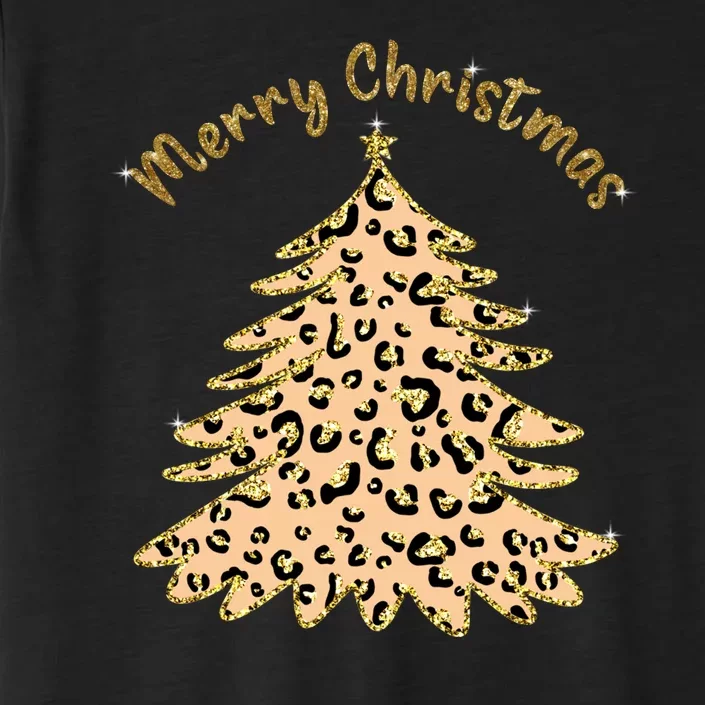 Merry Christmas Leopard Tree Holiday ChromaSoft Performance T-Shirt