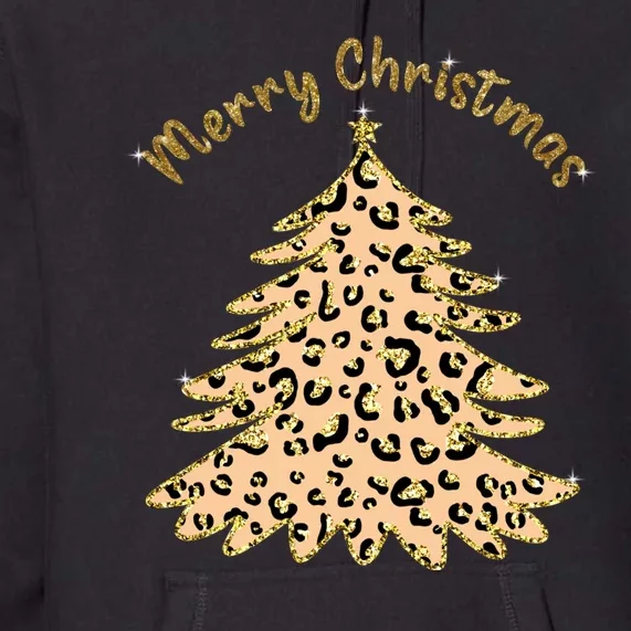 Merry Christmas Leopard Tree Holiday Premium Hoodie