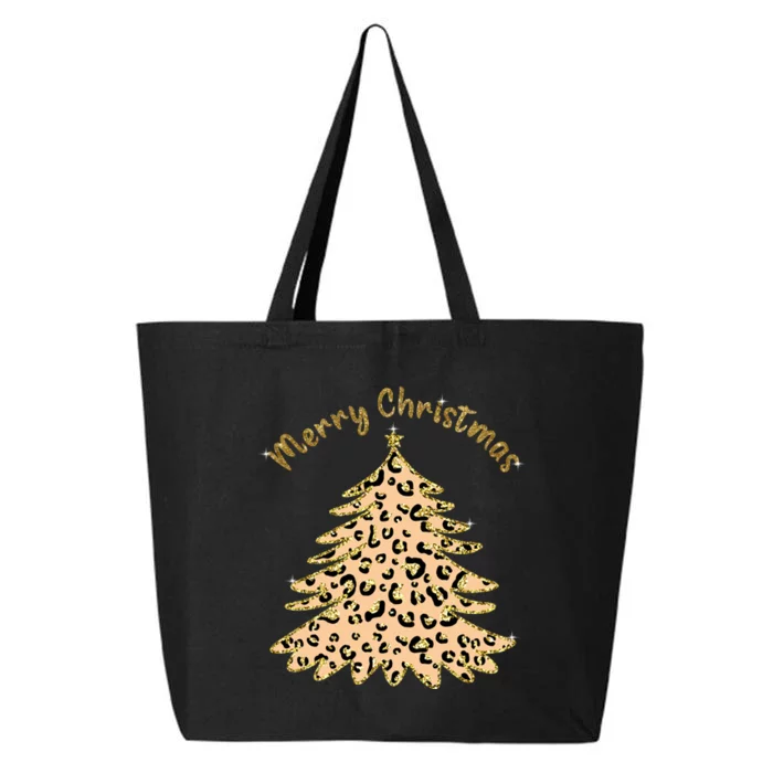 Merry Christmas Leopard Tree Holiday 25L Jumbo Tote