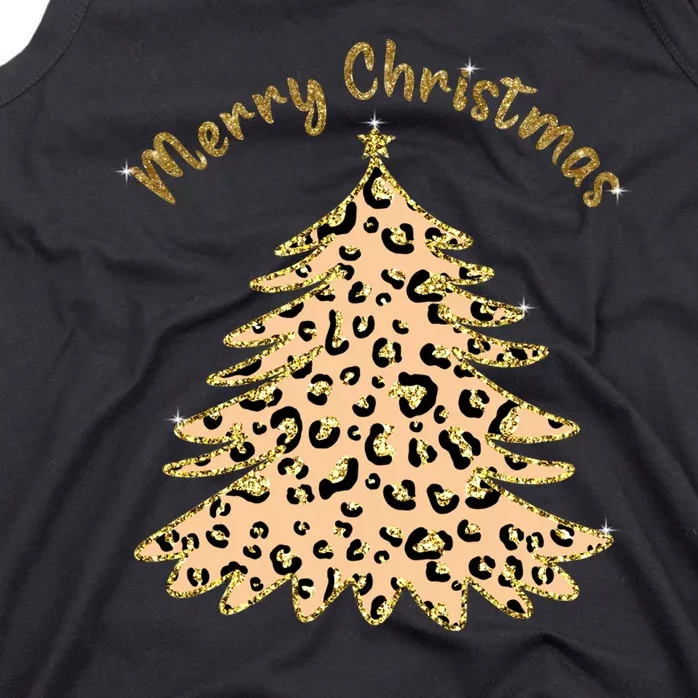 Merry Christmas Leopard Tree Holiday Tank Top