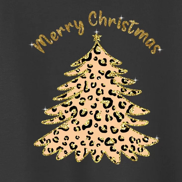 Merry Christmas Leopard Tree Holiday Toddler T-Shirt