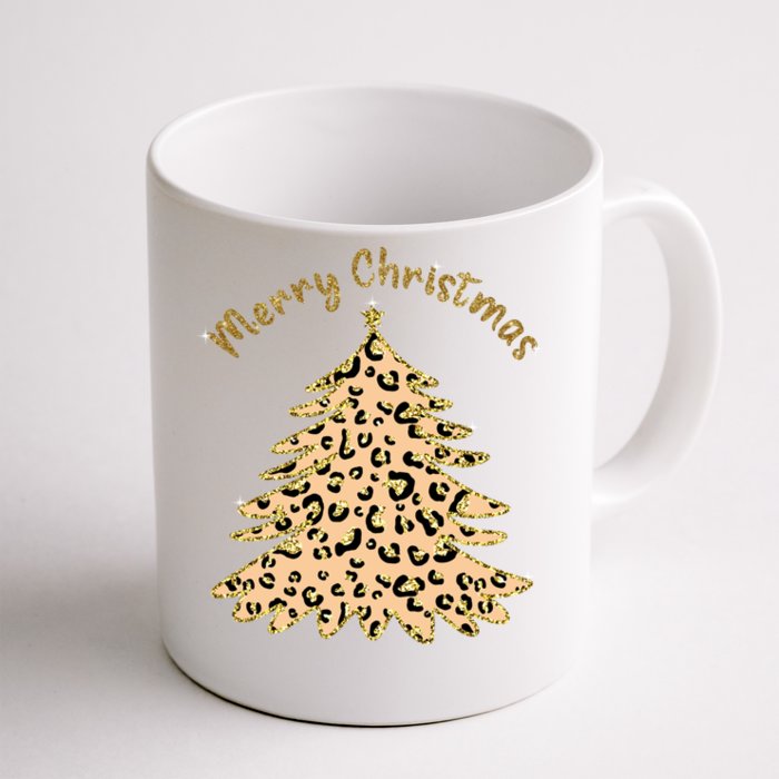 Merry Christmas Leopard Tree Holiday Front & Back Coffee Mug