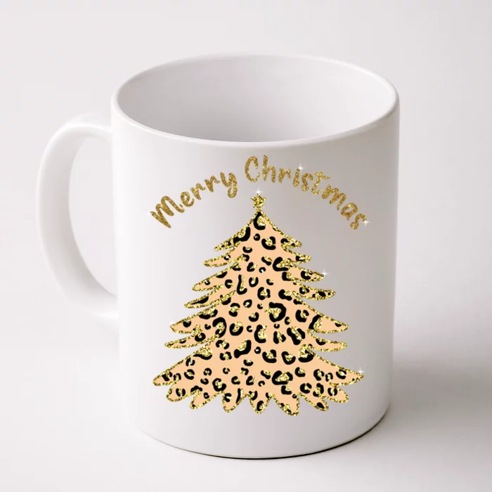 Merry Christmas Leopard Tree Holiday Front & Back Coffee Mug