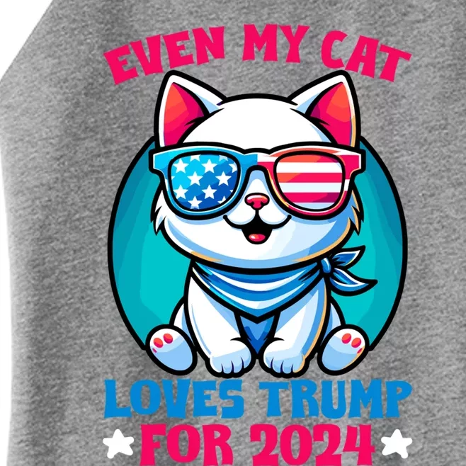 My Cat Loves Trump Cat Lover Kitten Owner President Trump Cool Gift Women’s Perfect Tri Rocker Tank