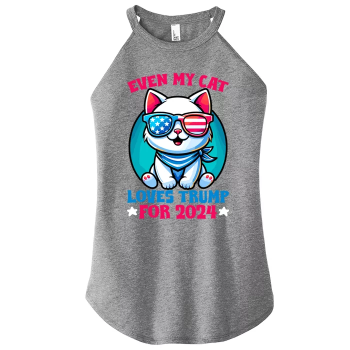 My Cat Loves Trump Cat Lover Kitten Owner President Trump Cool Gift Women’s Perfect Tri Rocker Tank