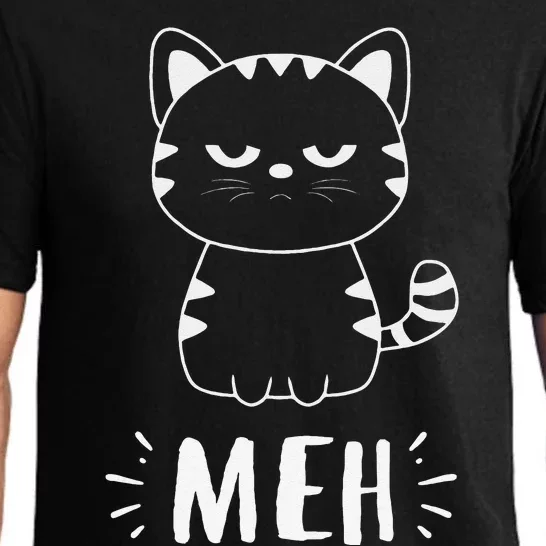 Meowy Cat Lovers Women Meh Cat Funny Cat Pajama Set