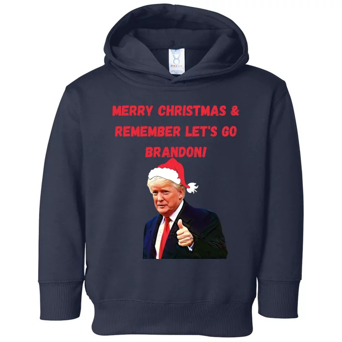 Merry Christmas Let's Go Brandon Trump Toddler Hoodie