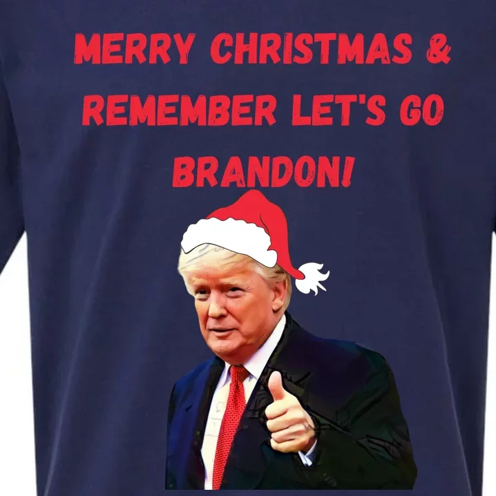 Merry Christmas Let's Go Brandon Trump Sueded Cloud Jersey T-Shirt