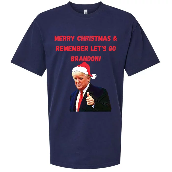 Merry Christmas Let's Go Brandon Trump Sueded Cloud Jersey T-Shirt