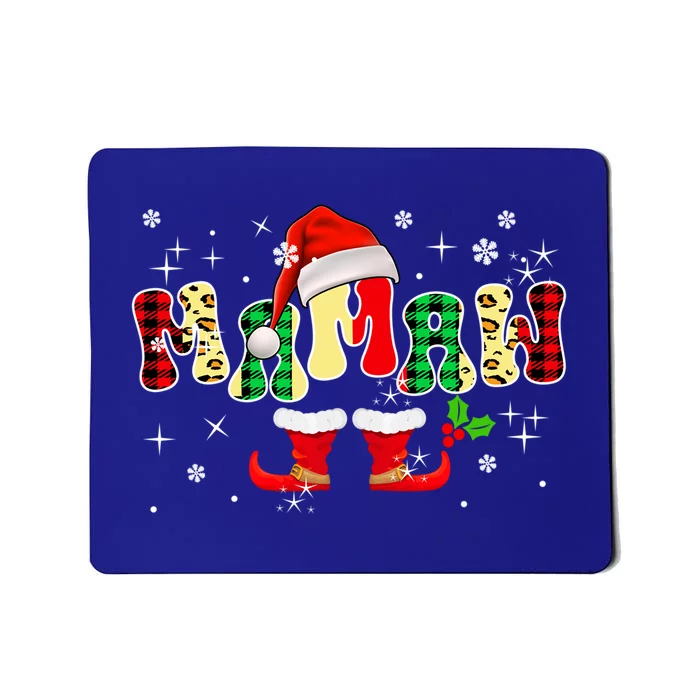 Mamaw Christmas Leopard Plaid Santa Costume Funny Family Gift Mousepad