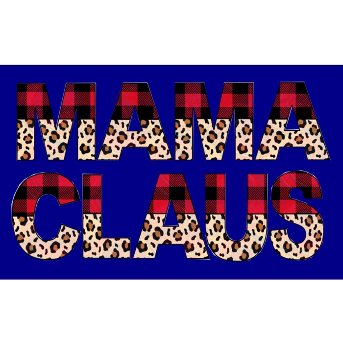 Mama Claus Leopard Gift Design Christmas Red Plaid Leopard Gift Bumper Sticker