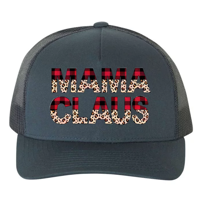 Mama Claus Leopard Gift Design Christmas Red Plaid Leopard Gift Yupoong Adult 5-Panel Trucker Hat