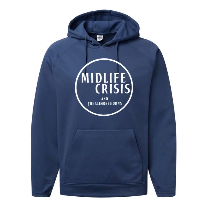 Midlife Crisis Logo 3 Performance Fleece Hoodie