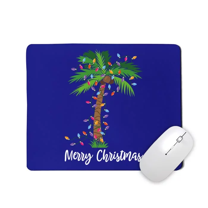 Merry Christmas Lights Palm Tree Beach Xmas Pajama Funny Gift Mousepad