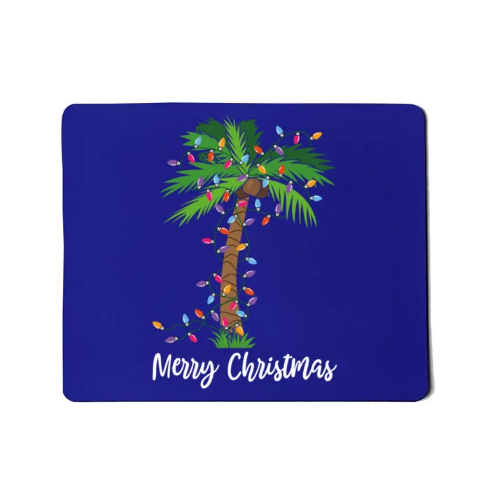 Merry Christmas Lights Palm Tree Beach Xmas Pajama Funny Gift Mousepad