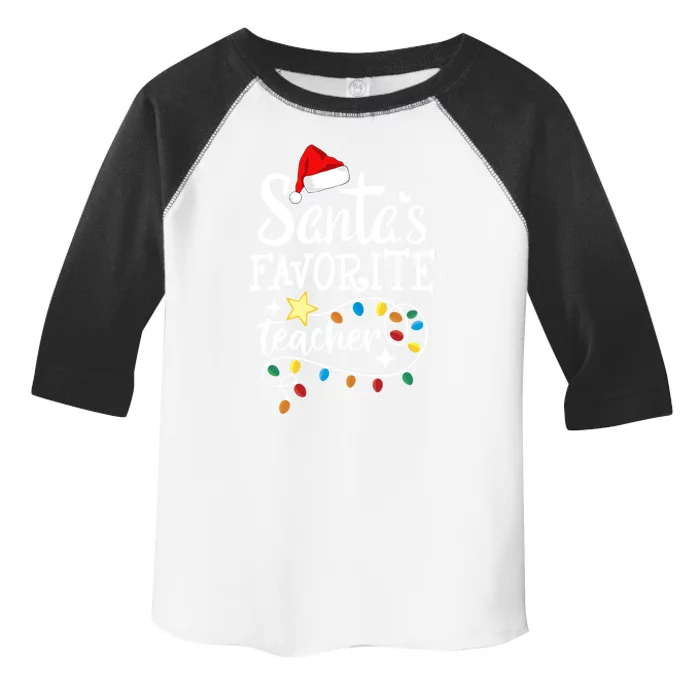 Merry Christmas Lights Teacher Gift SantaS Favorite Teacher Gift Toddler Fine Jersey T-Shirt