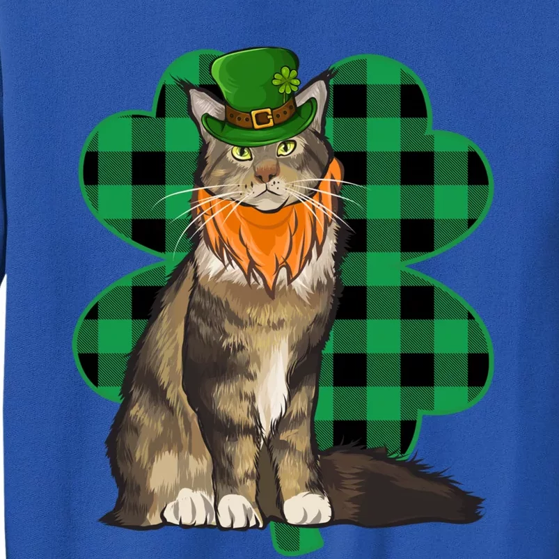 Maine Coon Leprechaun St Patricks Day Lucky Clover Gift Tall Sweatshirt