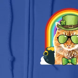 Manx Cat Leprechaun Funny St Patricks Day Gift Full Zip Hoodie