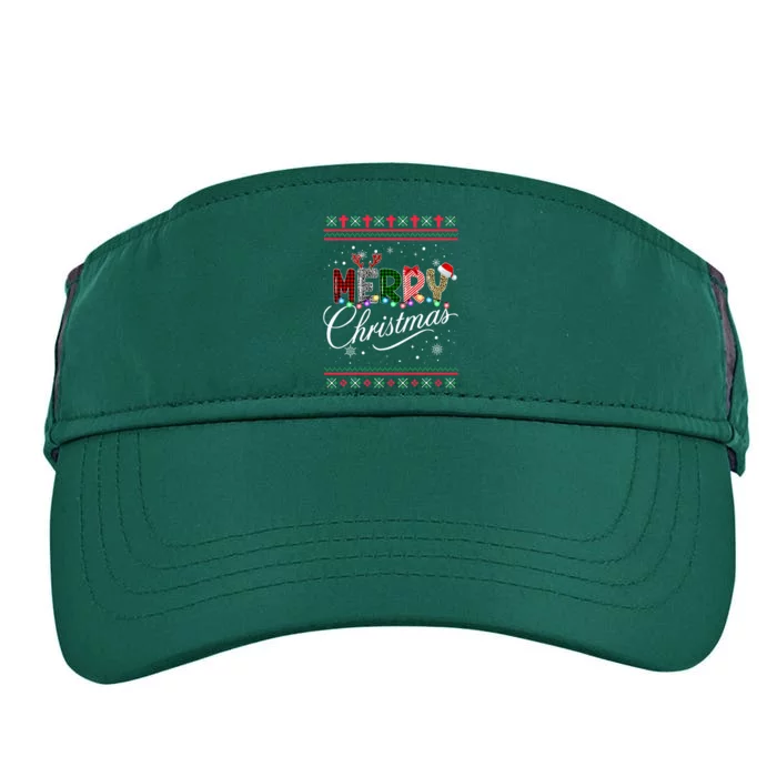 Merry Christmas Leopard Buffalo Red Plaid Adult Drive Performance Visor