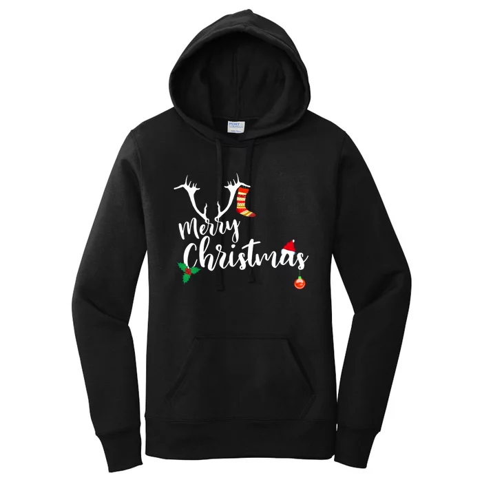 Merry Christmas Long Sleeve Women's Pullover Hoodie