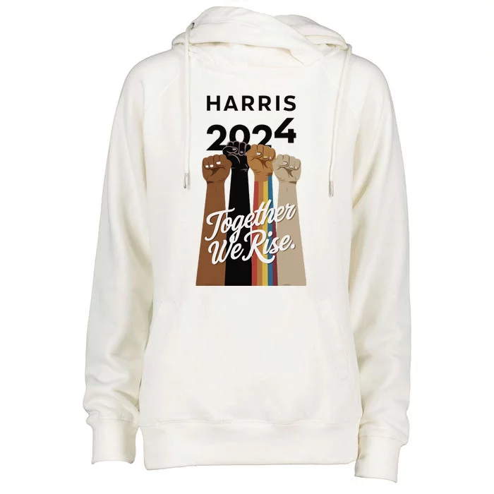 Multi Culture Lgbt Kamala Harris 2024 Womens Funnel Neck Pullover Hood