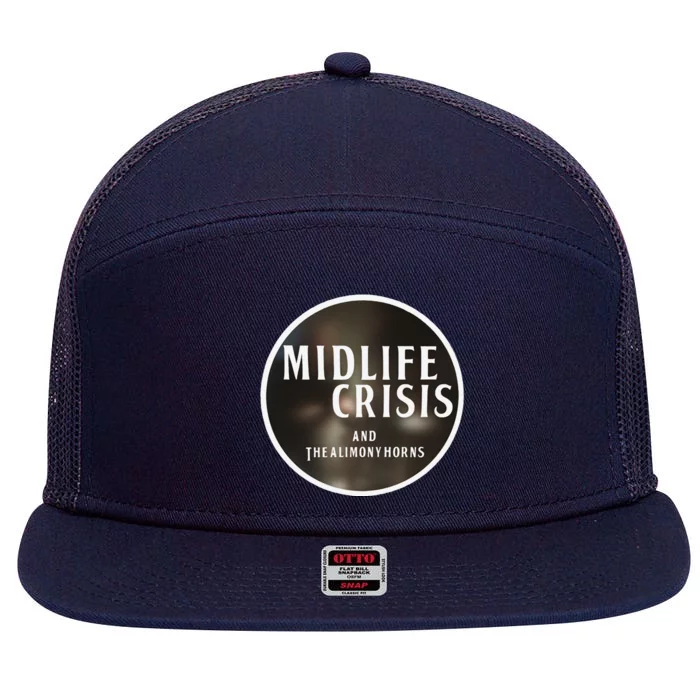 Midlife Crisis Logo 2 7 Panel Mesh Trucker Snapback Hat