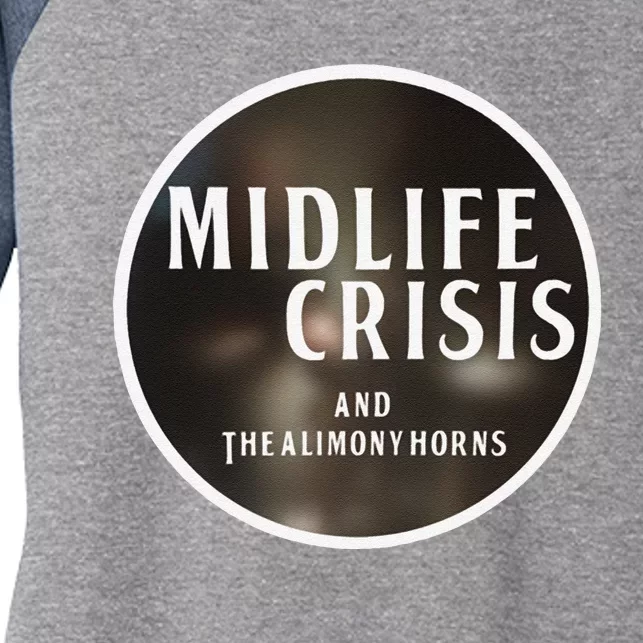 Midlife Crisis Logo 2 Women's Tri-Blend 3/4-Sleeve Raglan Shirt