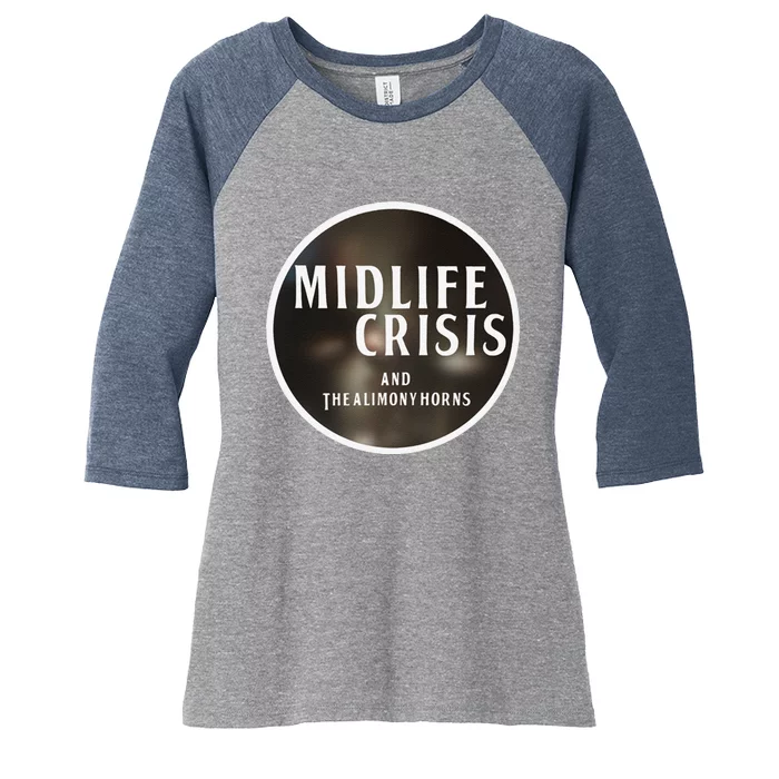 Midlife Crisis Logo 2 Women's Tri-Blend 3/4-Sleeve Raglan Shirt