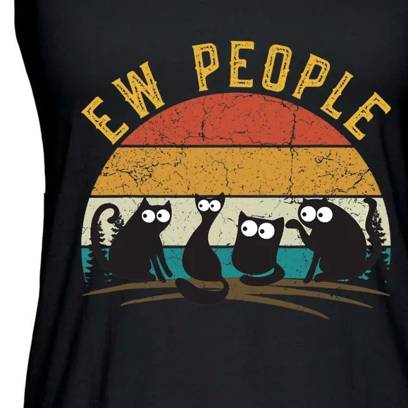 Meowy Cat Lover Themed For Wo, Ew People Funny Cat Ladies Essential Flowy Tank