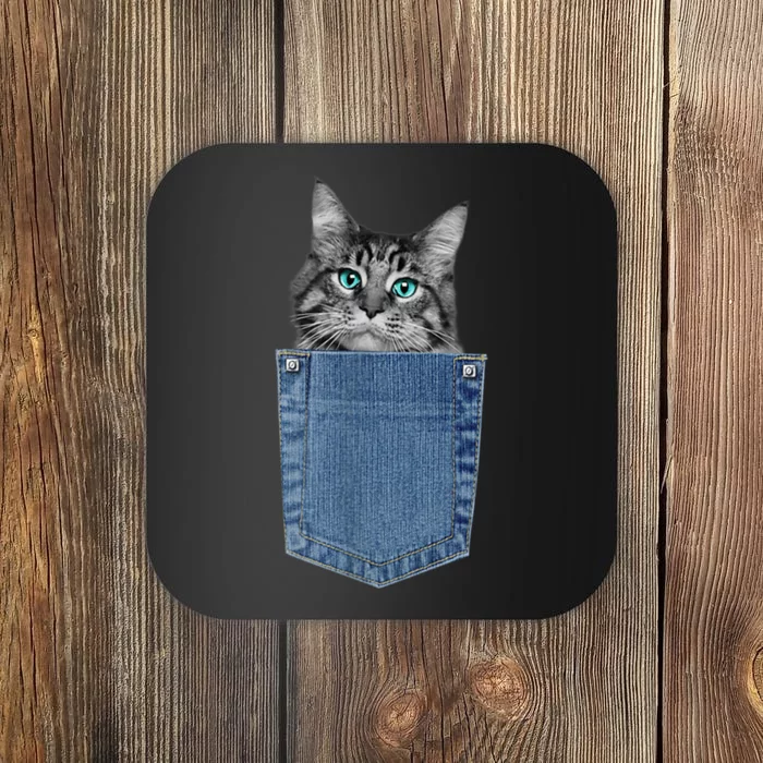 Maine Coon Lover Pocket Kitten Cute Maine Coon Cat Pocket Coaster