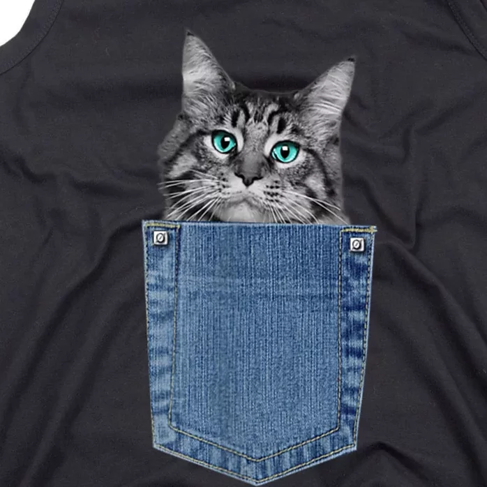 Maine Coon Lover Pocket Kitten Cute Maine Coon Cat Pocket Tank Top