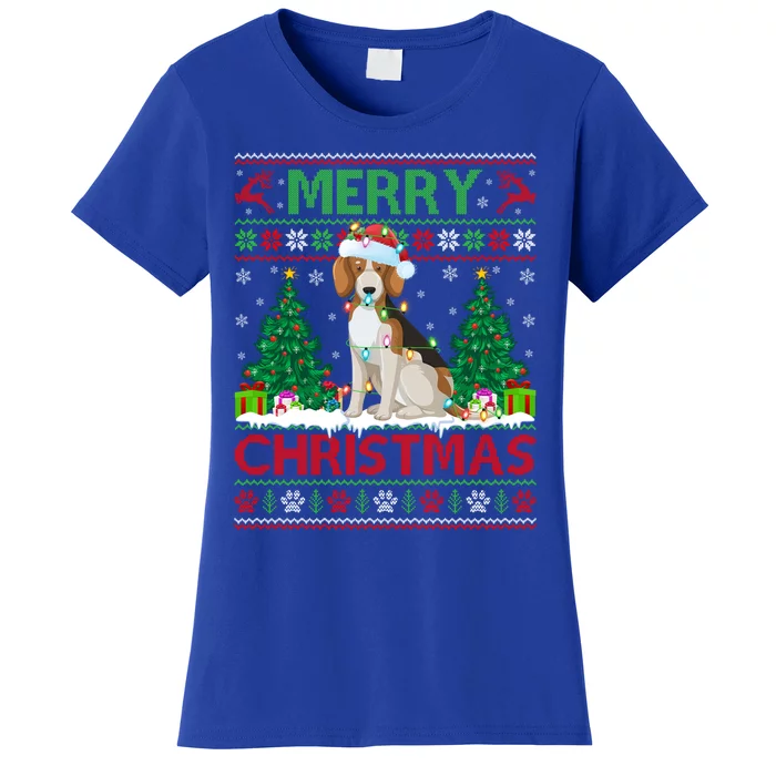 Merry Christmas Lighting Ugly Beagle Christmas Gift Women's T-Shirt