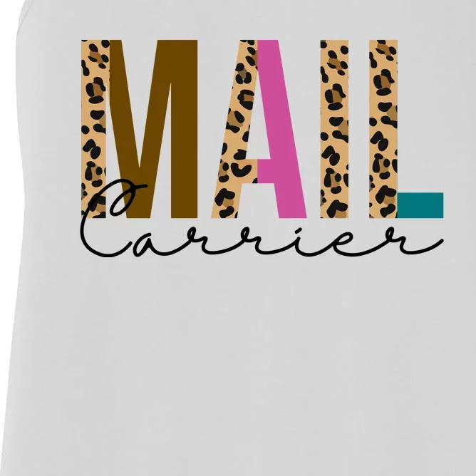 Mail Carrier Leopard Cute Gift Women's Racerback Tank