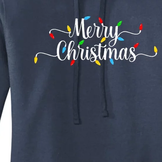 Merry Christmas Lights Xmas Women's Pullover Hoodie