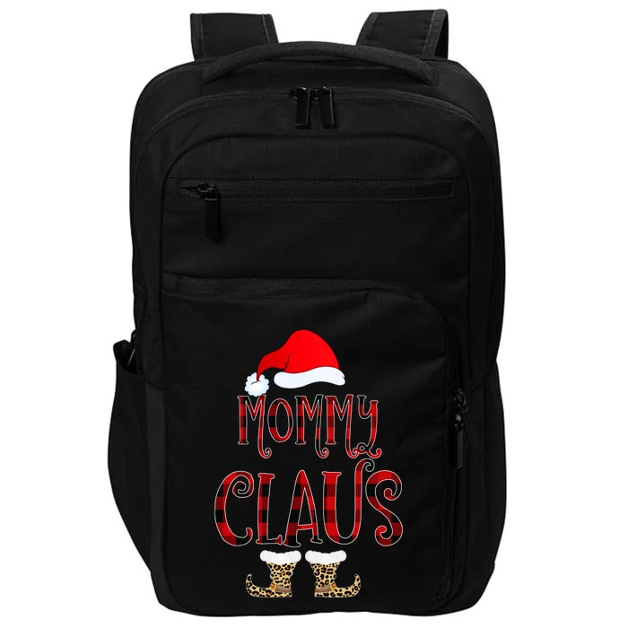 Mommy Claus Leopard Christmas Pajama Santa Gift For Mama Gift Impact Tech Backpack