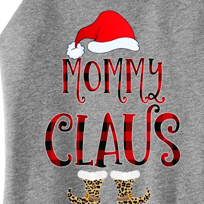 Mommy Claus Leopard Christmas Pajama Santa Gift For Mama Gift Women’s Perfect Tri Rocker Tank