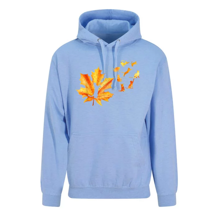 Maple Cat Leaf Fall Hello Autumn Funny Cat Kitten Lover Gift Unisex Surf Hoodie