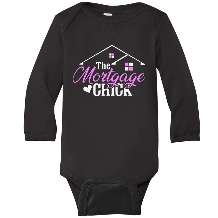 Mortgage Chick Loan Officer Baby Long Sleeve Bodysuit