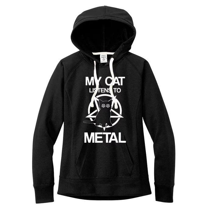 My Cat Listens To Metal Women's Fleece Hoodie