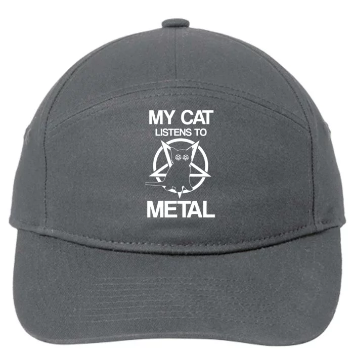 My Cat Listens To Metal 7-Panel Snapback Hat