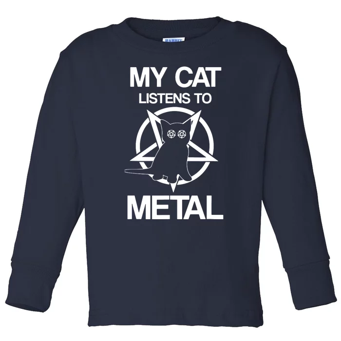 My Cat Listens To Metal Toddler Long Sleeve Shirt